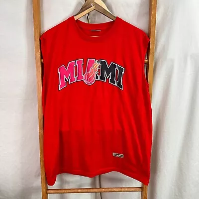 Lebron James Miami Heat Sleeveless Shirt Mens Fits Medium Red • £6.17