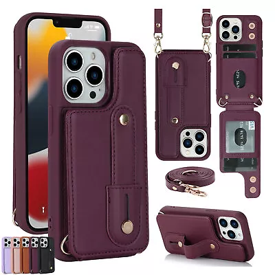 Leather Wallet Card Holder Case For IPhone 15 14 13 12 11 Pro Max Xs XR 7 8 Plus • £5.99