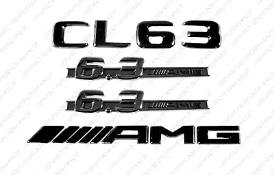 Black Gloss Emblems Badges Logo Letters New For Mercedes-Benz CL63 AMG C216 6.3L • $43