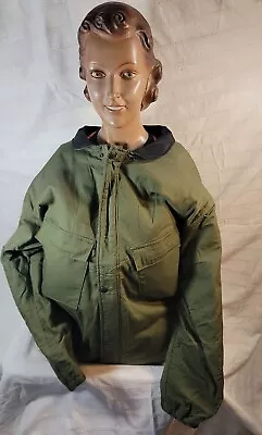 US MILITARY LARGE JACKET COAT SUIT CHEMICAL PROTECTIVE ARMY GREEN 80s VTG • $42.24