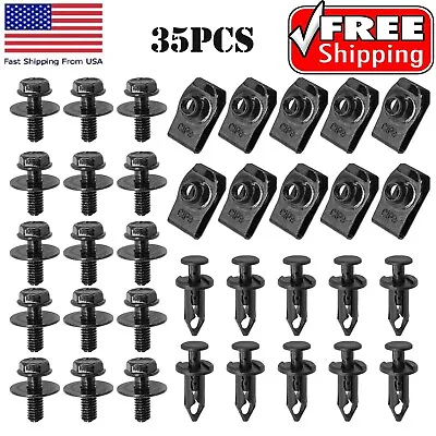 For Ford 35PCS Body Bolts U-nut Clips- M6 Engine Under Cover Splash Shield Guard • $11.03