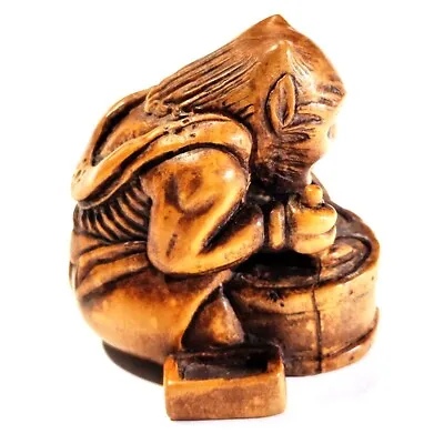 £57.60 • Buy F009 - Collectible 30 Years Old 2   Hand Carved Boxwood Netsuke  - Oni Man