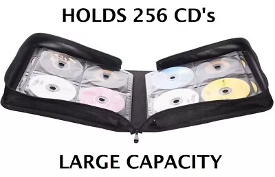 256 CD Case DVD Wallet Cover Disc Storage Holder Sleeve Handle Portable Car Home • £14.99