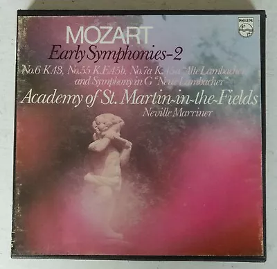 Mozart Early Symphonies Vol 2 Marriner 7  Reel 4T Dolby Tape 7 1/2 Ips TESTED • $29.50