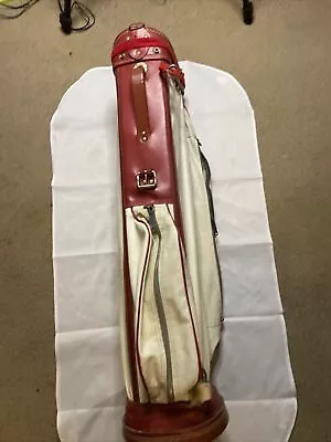 Vintage Wilson Golf Bag Red Faux Leather Vinyl Club Cover Imperial Indestructo • $37