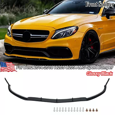 AMG Style Front Bumper Lip Splitter For Benz A205 W205 C205 C300 C43 SPORT LINE • $1185.89