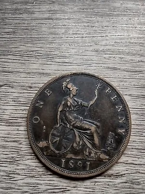 1891British Victoria Bun Head Penny Ref47E • £12.50
