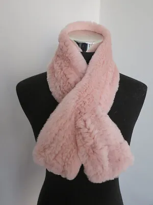 100% Real Rabbit Fur Scarf/ Neck Wraps Women/girls Neck Wrap/pink Collars  • $14.99