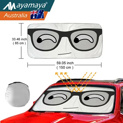 Car Windscreen Sun Shade Folding Windshield Sunshade Front Window Visor Eyes Big • $15.99