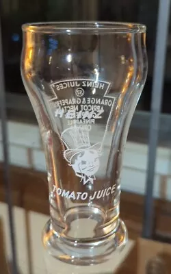 Vintage Heinz 57 Tomato Juice Glass 5  Tall Aristocrat Monocle Man Pittsburgh PA • $5.99