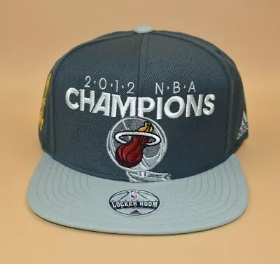 Miami Heat Adidas 2012 NBA Champions Official Locker Room Snapback Cap Hat • $39.95