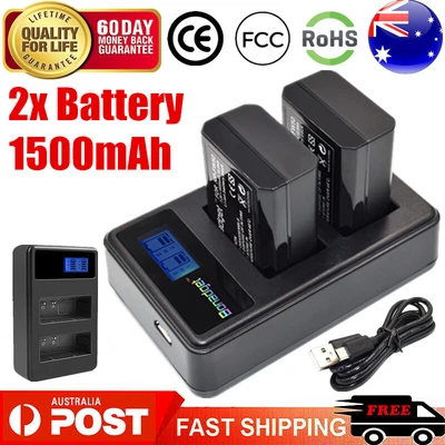 $30.99 • Buy 2x 1500mAh NP-FW50 Battery + LCD Dual Charger For Sony A3000 A5000 A6000 A6300