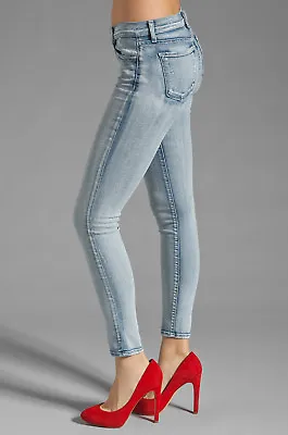 J Brand 910 Mid Rise Super Skinny Jeans In AFTERLIFE Distressed 26 Acid Wash  • $39.99