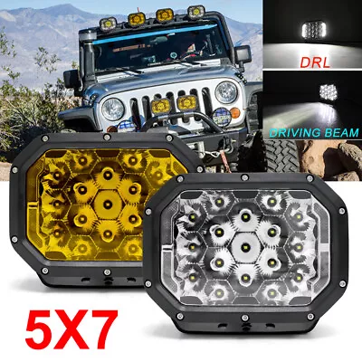 Colight 5x7inch Square Led Driving Lights Yellow White Combo Spot With DRL 4x4  • $570.79