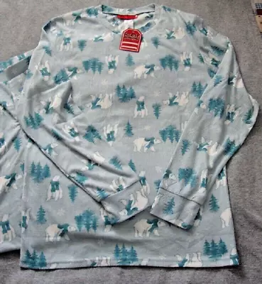 Holiday FAMJAMS Pajama Set M Christmas POLAR BEARS Polyester Spandex Thermals • $11.36