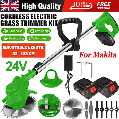 24V Cordless Strimmer Grass Trimmer Tree Cutter Garden Edger Electric 2Batteries • £59.99