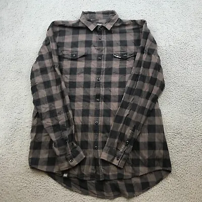 Diesel Power Flannel Shirt Adult 3XL Black Plaid Button Down Long Sleeve 43248 • $21.24