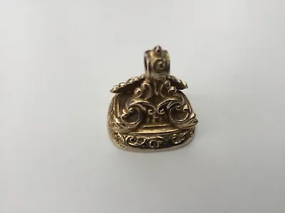 Gold 9k Fob Watch Seal Pendant Large Beautiful Antique Detail Monogrammed  • £185
