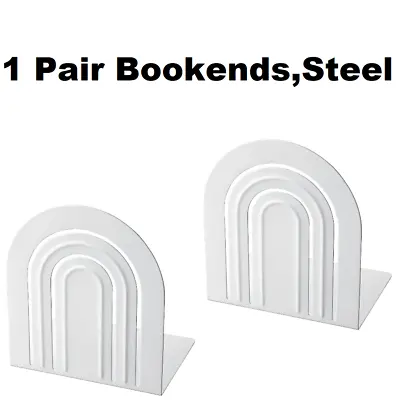 Heavy Duty 2x Metal Bookends Book End Bookcase Kitchen Counter Office Stationery • £11.49