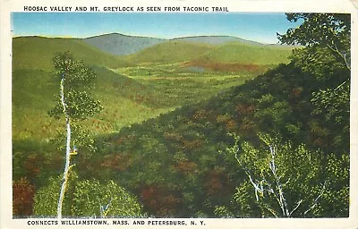 Hoosac Valley Mt Greylock From Taconic Trail Williamstown DB Postcard MA P888 • $7