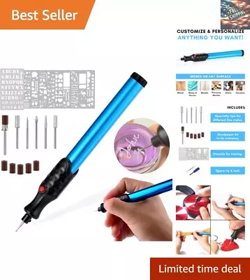 Portable DIY Craft Electric Engraver - Engraving Pen Complete Kit - Metal Gl... • $47.79