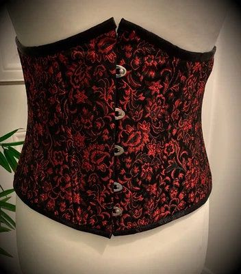 £10.50 • Buy Corset Story Waist Training Unberbust Corset. W28. Black And Red Brocade