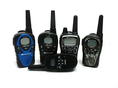 Lot Of 5 Midland X-Tra Talk & Uniden 2-Way Radio Walkie Talkies - Tested • $54.95