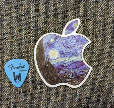 Starry Night Apple Logo Inspired Sticker. CUSTOM ART DESIGN  • $2.49