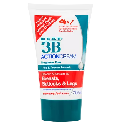 Neat 3B Action Cream 75g Helps Prevent Sweat Rash And Chafing Fragrance Free • $14.34