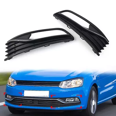 Front Bumper Lower Fog Light Grill With Hole For VW Polo V Hatchback 6R 2014-17 • $32.38