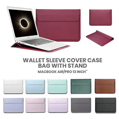 $19.48 • Buy Wallet Sleeve Cover Case Bag With Stand For Macbook Air Pro Retina 13' 13.6 Inch