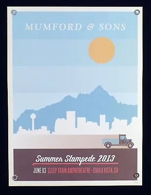 Mumford & Sons 2013 Summer Stampede 18 X24  Concert Poster Chula Vista San Diego • $74.99