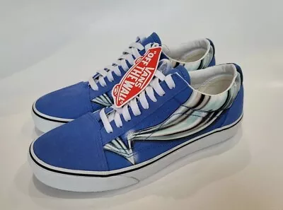 VANS Old Skool Warp Suede Nebula Blue/Chrome Logo Sneakers Men's Size 8 US NWT • $40