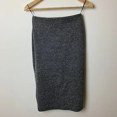 M&S Collection Grey Marl Zip Back Workwear Pencil Skirt Size Women's UK 6 • £10