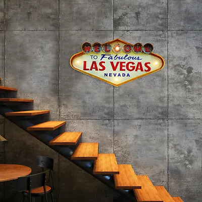 Welcome To Las Vegas Sign ，LED Metal Vintage Neon Sign Lights For Cafe Bar Decor • $34.20