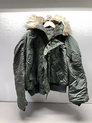 Scovill Gripper Flight Jacket Fur Hood Military Bomber Style • $199.99