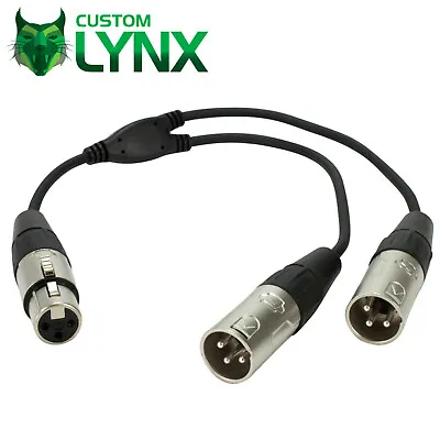 Rean Neutrik Balanced XLR Splitter Cable. 3 Pin Female XLR To 2 X Male XLR. 25cm • £8.45