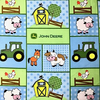 JOHN DEERE Animal Baby Barn Yard Patch Tractor Sewing Quilting Fabric FQ • $6.75