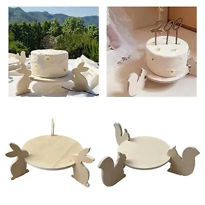 9.8inch Wood Cake Stand Tableware Crafts Display For Wedding • £12.47