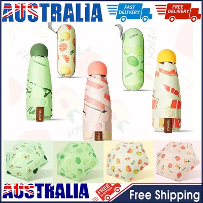 $21.99 • Buy Mini Fruit Umbrella Windproof Anti-UV Sun /Rain Folding Small Pocket Umbrella LE