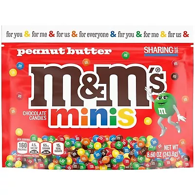 M&M'S Minis Peanut Butter Milk Chocolate Candy Size 8.6 Oz Resealable Bag • $6.74