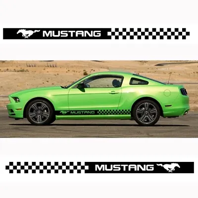 Car Truck Side Skirt Door Racing Graphic Vinyl Sticker Decal For Ford Mustang • $20.89