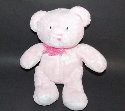 Baby Plush MY FIRST TEDDY Pink Bear Gingham Bow Stuffed Animal Toy Soft 10.5  • $8.99