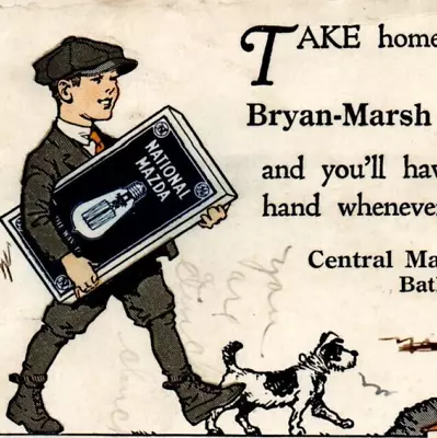 C1935 Bryan Marsh Mazda Lamps Light Bulb Ink Blotter Central Maine Power Bath ME • $29.99