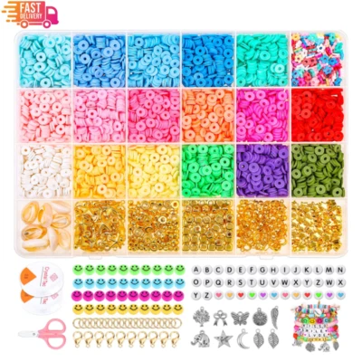£13.95 • Buy Clay Beads For Jewellery Making, Selizo Polymer Clay Beads Bracelet Making Kit