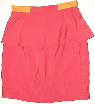 W118 By Walter Baker Peplum Skirt Sz. 6 Coral / Apricot #W4097 Lined FreeS&H • $23.75