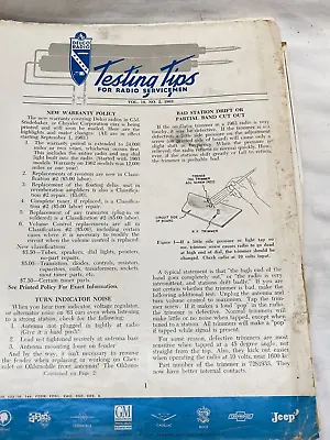 Vintage GM AC-DELCO Radio Service Bulletin Lot 40's 50's • $20