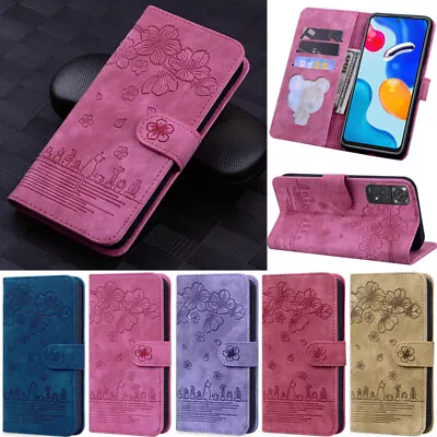 Flowers Wallet Leather Flip For Xiaomi Redmi Note 12S Note 12 11 Pro Case Cover • $11.51