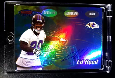 ED REED RC AUTO 2002 BOWMAN'S BEST AUTOGRAPHED ROOKIE #133 RAVENS HOF With CASE • $81.57