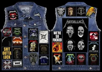 Full Metal Jacket: The Loaded Metallica Denim Cut-Off Patch Battle Vest Thrash • £199